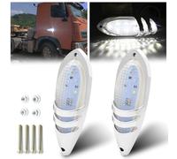 Ygmylandbb LED Side Marker Lights, Trailer Side Marker Lights, trailer marker lights, side marker lights for truck Lorry Trailer, White, Chrome Bezel 12V-24V 2Pcs