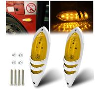 Ygmylandbb LED Side Marker Lights, Trailer Side Marker Lights, trailer marker lights, side marker lights for truck Lorry Trailer, Yellow, Chrome Bezel 12V-24V 2Pcs