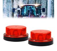 Ygmylandbb LED Strobe Warning Light, Amber Flashing Strobe Beacon Light, 12V 24V Mini Round Rooftop Strobe Beacon Light for Forklift Vehicles Trucks Golf Cart Tractors Cars, 2Pcs (Red)