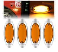 Ygmylandbb led trailer marker lights,18LED side marker lights for trucks, 6.4 Inch trailer side marker lights Trailer Truck Lorry UTE RV Pickup with Chrome, Yellow 12V/24V Pack of 4