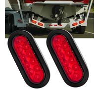 Ygmylandbb LED trailer tail lights, 7 Inch 12V red Oval trailer brake lights for Boat Trailer RV 2pcs