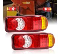 Ygmylandbb Led Trailer Tail Lights, Rear Lights Lamp for Truck, 24V Universal Arrow Sequential Fluid Stop Brake Turn Singal Tail Light, 46LED, 2Pcs (46LED tricolor)