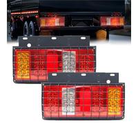 Ygmylandbb LED Trailer Tail Lights, Truck Tail Light Bar, Turn Signal Brake Reverse Running Lights with Iron Net Bracket Protection for Truck Lorry RV Bus Trailer Pickup RV, 2Pcs (24V) (Iron mesh)