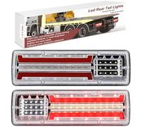Ygmylandbb LED Trailer Tail Lights, Truck Tail Light, Sequential Flowing Tail Light, 12V Turn Signal Parking Reverse Brake Running lights modes five-in-one. for Truck Trailer Boat Pickup RV, 2Pcs