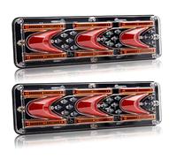 Ygmylandbb LED Trailer Tail Lights, Truck Tail Light, Sequential Flowing Tail Light, 24V Turn Signal Parking Reverse Brake Running lights modes five-in-one. for Truck Trailer Boat Pickup RV, 2Pcs