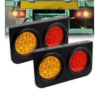 Ygmylandbb LED Truck Tail Light, Trailer tail Light 24V Brake Turn Signal Lamp for Truck Trailer High-Low Red and Amber Light, 2pcs
