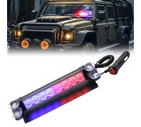 Ygmylandbb LED Windshield Dash Emergency Strobe Lights Safety Flashing Warning Hazard w/Suction Cups for Cars,Trucks,Boats,Fire Trucks,Volunteer Vehicles 1Pcs (Red&Blue)