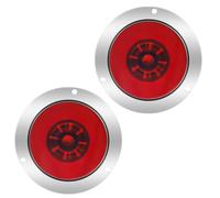 Ygmylandbb Round 24 LED Trailer Tail Light, Trailer Brake Lights, DC 24V Sealed Waterproof Stop Brake Lights Compatible with Trucks RV, Chrome Bezel, 2Pcs