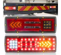 Ygmylandbb Trailer Tail Lights, 66LED Truck Tail Light, Arrow Sequential Flowing Tail Light, 24V Turn Signal Parking Reverse Brake Running lights modes five-in-one for Truck Trailer Boat, 2Pcs