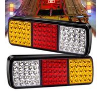 Ygmylandbb Trailer Tail Lights, LED Truck Tail Light Bar, 75 LED 12V Turn Signal Brake Reverse Running Lights for Truck Boat Snowmobile Trailer Pickup RV, 2Pcs