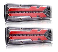 Ygmylandbb Trailer Tail Lights, LED Truck Tail Light, Sequential Flowing Tail Light, 12V Turn Signal Parking Reverse Brake Running lights modes five-in-one. for Truck Trailer Boat Pickup RV, 2Pcs