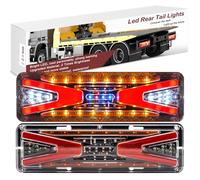 Ygmylandbb Trailer Tail Lights, LED Truck Tail Light, Sequential Flowing Tail Light, 24V Turn Signal Parking Reverse Brake Running lights modes five-in-one. for Truck Trailer Boat Pickup, 2Pcs