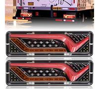 Ygmylandbb Trailer Tail Lights, LED Truck Tail Light, Sequential Flowing Tail Light, 24V Turn Signal Parking Reverse Brake Running lights modes five-in-one. (V Wind 24V)