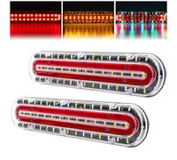 Ygmylandbb Truck 12v Rear Lights, Trailer Tail Lights, LED Truck Tail Light, Sequential Flowing Tail Light, 74leds Turn Signal Brake Running lights, 2 Pcs
