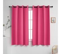 YGO Hot Pink Curtains 63 Inch Length for Girls Bedroom 2 Panel Sets Pair Thick Light Blocking Darkening Grommet Thermal Insulated Curtains Blackout Curtain for Girls Room 52x63 Inches Long