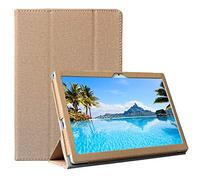 YGoal Case For VANKYO MatrixPad S10, Premium PU leather Stand with Multi-angle Business Folio Case Cover For VANKYO MatrixPad S10, Gold