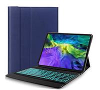 YGoal Keyboard Case for iPad Pro 11 2020-7 Colors Backlit Ultra Slim Flip One-Piece Wireless Keyboard Stand Case Cover for iPad Pro 11 2020, Blue