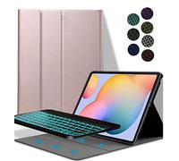 YGoal Keyboard Case for Xiaomi Mi Pad 5, French AZERTY Layout 7 Colors Backlit Detachable Wireless Keyboard PU Leather Keyboard Stand Case Cover for Xiaomi Mi Pad 5/5 Pro, Rose Gold