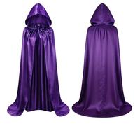 YgonziRuvc 150cm Purple Cape, Hooded Cape with The Traitors Cloak Design, Length for Themed Events and Costume Parties, Elegant Purple Cloak with Adjustable Fastening