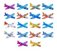 YgonziRuvc 18 Pcs Glider Planes, DIY Foam Airplanes for Outdoor Activities, Easy to Assemble Flying Toys, Party Bag Fillers for Birthdays and Classroom Rewards, 10 * 9.5cm