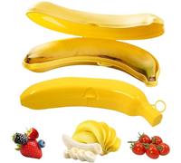 YgonziRuvc 2 Pcs Banana Holder, 25.5cm Reusable Banana Box, Banana Case for Lunch, Fruit Keep Fresh Container, Snacks Protected Sealing Long Term Food Storage Kids Lunch Box Bento