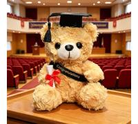 YgonziRuvc Graduation Teddy Bear, Present Cute Bear with Scroll, Robe and Hat, 7.09in/18cm, 2026 Grad Party Favor Present (Light Brown)