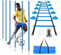 YGORTECH Football Agility Training Pole Set for Teenagers（Blue）
