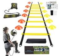 YGORTECH Football Speed Agility Training Set, Agility Ladder, 12 Sports Cones and Football Kick Trainer, Football Training Equipment Footwork Drills for Kids and Adults