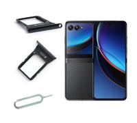 Ygpmoiki for Motorola Moto Razr+ Plus 5G 2023 XT2321-3 XT23215 XT2321-5 Micro SD Card Slot Single Sim Card Tray Holder Replacement Black，with Pin