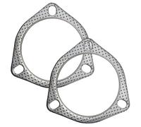 YGQ 3.5 Inch Exhaust Gasket 3-Bolt 89mm Flange High Temperature Graphite w/Fire Ring Replacement 2 Pcs