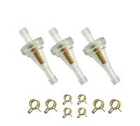 YGQ 3Pcs 6mm 1/4" Inline Copper Fuel Filters for Motorcycle Pit Bike Mini Bike ATV UTV Lawnmowers Small Engines with 8 clamps