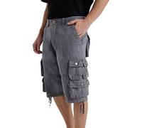 YGREYG Mens Cargo Shorts Grey 36