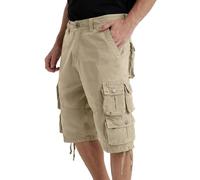 YGREYG Mens Cargo Shorts Long Capri Below The Knee Shorts 3/4 Relaxed Fit Long Shorts with Pockets, Stone, 32