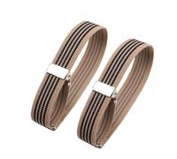 YGSGJSP 1pair Mens Sleeve Garters Holders Stripe Arm Bands Sleeve Shirt Elastic Garter Metal Bracelet for Ladies Non-Slip Straps(Khaki)