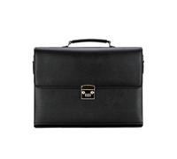 YGSGJSP Briefcases Leather Men's Briefcase Lawyer Executive Business Luxury Large Capacity Office 14 Inch Laptop Handbag Shoulder Side Bag(Black)