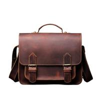 YGSGJSP Briefcases Retro Real Leather Messenger Bags Men And Women Shoulder Bag Natural Cowhide Crossbody Casual Handbag Luxury Cambridge(Dark Coffee)
