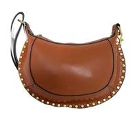 YGSGJSP Rivet Bag Classic Gold Rivet Handbag Half Moon Design Retro Pu Leather Ball Shaped Shoulder Bag With Zipper for Women(Light brown)