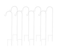 YGSGJSP Shepherd Hook 8PCS 90cm Garden Shepherd Crook Hooks | Metal 8 Heavy Duty Lantern Stand Bird Feeder(White)