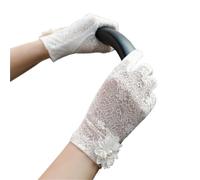 YGSGJSP Sunscreen gloves 1 Pair Women Summer Lace Thin Mesh Breathable Sunscreen Touch Screen Non Slip Drive Cycling Anti UV Gloves for women(Beige)