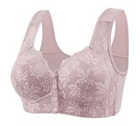 YGSIKY Bra for Senior Women,Comfy Front Closure Button Breathable Bras,Front Closure Breathable Bra for Seniors,Bra Womens Solid Lace Wireless Push up Bra (Grey,50)
