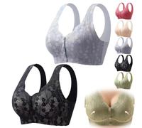 YGSIKY Bra for Seniors 2024,Full Coverage Front Closure Lace Bra, Zero Feel Corset Bras Women,Comfortable Daisy Bra for Seniors (H + H,3XL)