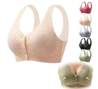 YGSIKY Bra for Seniors 2024,Full Coverage Front Closure Lace Bra, Zero Feel Corset Bras Women,Comfortable Daisy Bra for Seniors (Skin,M)