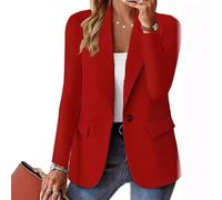YGSIKY Business Casual Blazer for Women,Work Office Blazer Jacket,Business Casual Long Sleeve Lapel Open Front Suit Jacket Work Blazer with Pockets (Red,L)