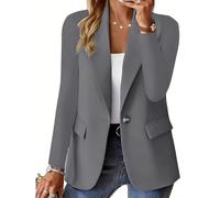 YGSIKY Business Casual Blazer for Women,Work Office Blazer Jacket,Business Casual Long Sleeve Lapel Open Front Suit Jacket Work Blazer with Pockets (Dark Gray,L)