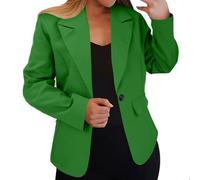 YGSIKY Business Casual Blazer for Women,Work Office Blazer Jacket,Business Casual Long Sleeve Lapel Open Front Suit Jacket Work Blazer with Pockets (Green,XL)