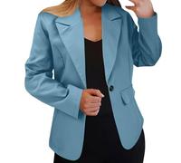 YGSIKY Business Casual Blazer for Women,Work Office Blazer Jacket,Business Casual Long Sleeve Lapel Open Front Suit Jacket Work Blazer with Pockets (Ocean Blue,M)