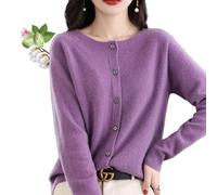 YGSIKY Cashmere Cardigans for Women,Women's Button up Long Sleeved Cardigan,Soft and Warm Knit,Button Front Long Sleeve Cardigan Soft Warm Knit Elastic Jumpers,Women's Autumn top (Purple,XXL)