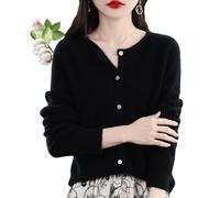 YGSIKY Cashmere Cardigans for Women,Women's Button up Long Sleeved Cardigan,Soft and Warm Knit,Button Front Long Sleeve Cardigan Soft Warm Knit Elastic Jumpers,Women's Autumn top (Black,M)