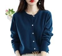 YGSIKY Cashmere Cardigans for Women,Women's Button up Long Sleeved Cardigan,Soft and Warm Knit,Button Front Long Sleeve Cardigan Soft Warm Knit Elastic Jumpers,Women's Autumn top (Seaweed Blue,XXL)