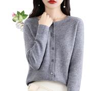 YGSIKY Cashmere Cardigans for Women,Women's Button up Long Sleeved Cardigan,Soft and Warm Knit,Button Front Long Sleeve Cardigan Soft Warm Knit Elastic Jumpers,Women's Autumn top (Grey,M)